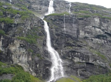 After our viewing of Vermafossen, our next waterfall stop was actually a trio of waterfalls in close proximity to each other.  Each of the waterfalls in this trio were tall and impressive...