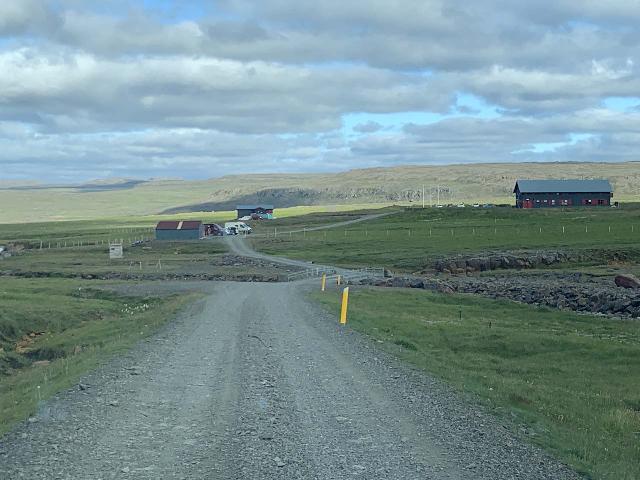 Drive_to_Laugarfell_008_iPhone_08112021 - Approaching Laugarfell and its car park at the end of the unpaved Laugarfellsvegur