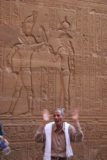 Edfu_Temple_027_06292008 - Abdallah explaining some of the hieroglyphs at Edfu Temple