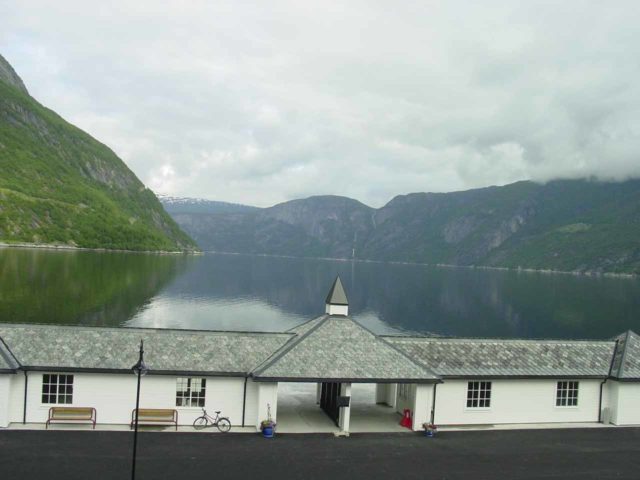 Eidfjord_001_06252005 - At the end of the day that we visited Vøringsfossen in 2005, we ultimately stayed in an attractive hotel in Eidfjord town right by the scenic fjord of the same name. I'm quite certain this place has dramatically changed or grown since this time