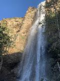 Escondido_Falls_011_iPhone_03182023 - Profile look up at the partially-shadowed look at the Upper Escondido Falls