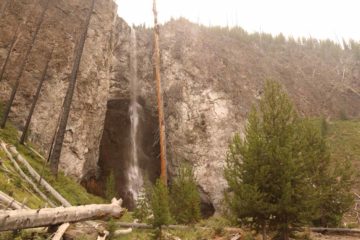 Fairy Falls (I've also seen it referred to as Fairy Fall) was one of the taller waterfalls in Yellowstone National Park with a reported height of 197ft, where it plunged for most of that drop...