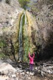 Falls_Canyon_Falls_066_02212016 - Tahia doing in victory pose in front of the Falls Canyon Falls