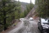 Firehole_Canyon_Drive_017_08142017 - Looking back at the Firehole Canyon Drive with a couple of cars pulled over to make room for people to go by