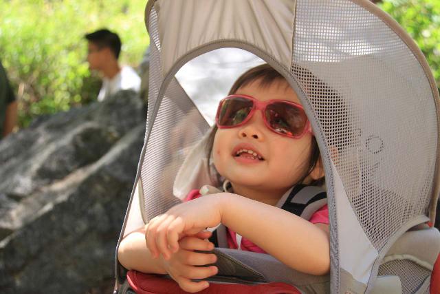 The Osprey Poco Plus had a retractable sun shade, which helped to protect our daughter from the sun
