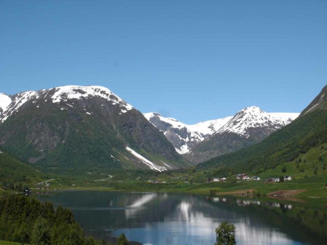 Fjaerland_006_jx_06292005 - View over the lake Dalavatnet nearby Svedalsfossen as we were passing through the intriguing glacier country of Fjærland