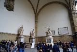 Florence_396_11212023 - Looking back at a handful of statues to the inside end of the Loggia dei Lanzi