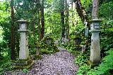 Fudo_Falls_044_07192023 - Still more lamp lined pillars en route to the Fudo Falls beyond the Sakuramatsu Shrine