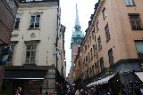 Gamla_Stan_074_06132019 - Looking up towards the German Church while walking towards the grocery store at the Gamla Stan subway stop
