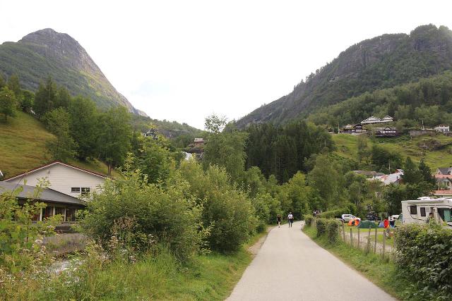 Geiranger_282_07182019 - This small road acted as both a pedestrian walkway as well as an access to some nearby camping spots, where you can park if you happen to be staying here.  I don't know if the public in general can park here, and if so, how much would it cost?