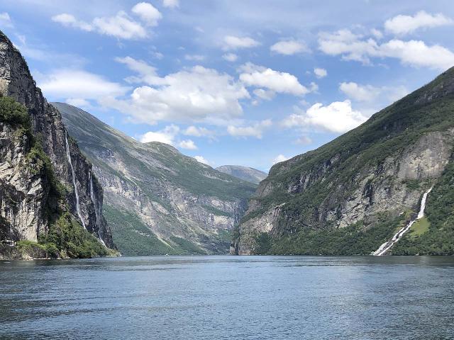 Geirangerfjord_135_iPhone_07182019 - Looking in the other direction towards both Friaren and the Seven Sisters opposite each other on the Geirangerfjord Cruise