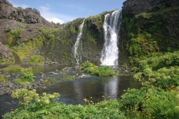 The Gjain Waterfalls (or Gjáin Waterfalls; I think is pronounced 