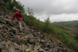 Glymur_033_06212007 - Climbing loose basaltic rocks