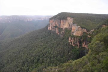 Bridal Veil Falls...in this particular case, we're talking about a wispy, light-flowing, cliff-diving waterfall that may also be known as Govett's Leap. Given its light-flowing nature when we saw it..