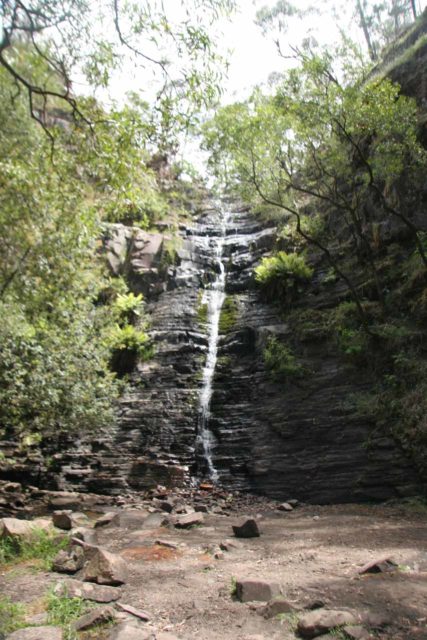 Grampians_107_11132006 - Portrait view of Silverband Falls with no creek or plunge pool around it as seen in November 2006