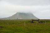 Grundarfoss_100_08172021 - Looking towards the town of Grundarfjörður and a cloud-covered Mt Kirkjufell on our return hike to the Grundarfoss trailhead