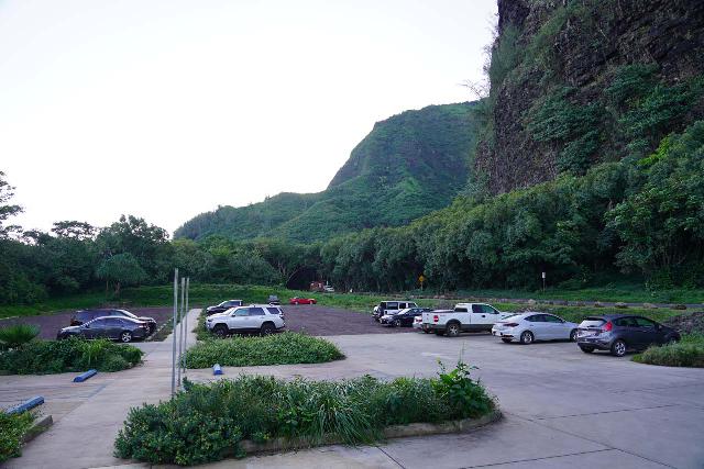 Hanakapiai_Falls_006_11192021 - The parking lot at the Ke'e Beach Overflow Lot, which was also the last shuttle stop as it turned around from here
