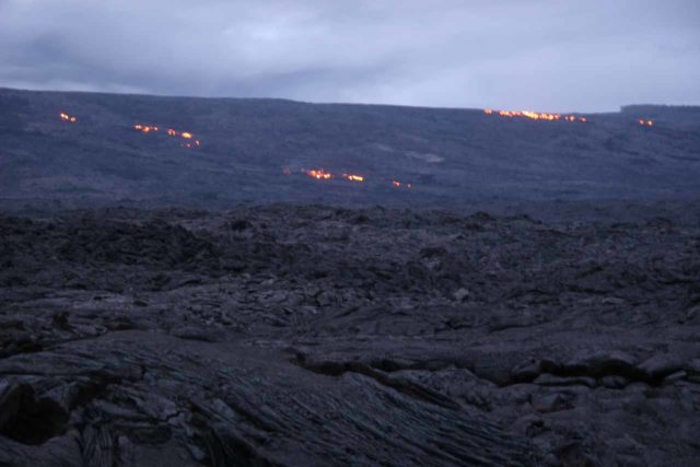 Hawaii_Volcanoes_NP_066_03102007 - Earlier that day, we started to notice glowing lava further upslope from us.  It was surreal to see, and it was something Julie and I will always remember