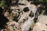Heart_Rock_Falls_17_034_05202017 - Contextual view looking down at some people at the base of Heart Rock Falls in context with the Heart Rock and waterfall themselves (as of our May 2017 visit)