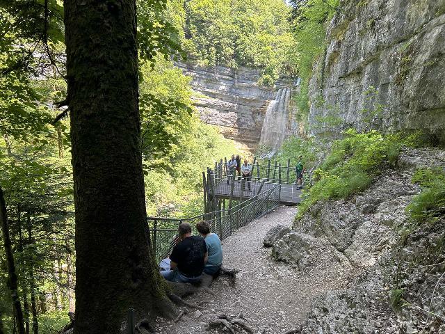 Herisson_106_iPhone_14_06172025 - Descending towards what appeared to be a newly-built lookout (I came back in June 2025) at least providing a better view of the Grand Saut Waterfall than before when they completely closed this path as of our first visit in May 2012