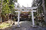 Hirayu_Onsen_003_04122023 - Looking through a torii towards some kind of shrine next door to the Hirayu-no-yu in Hirayu Onsen Town
