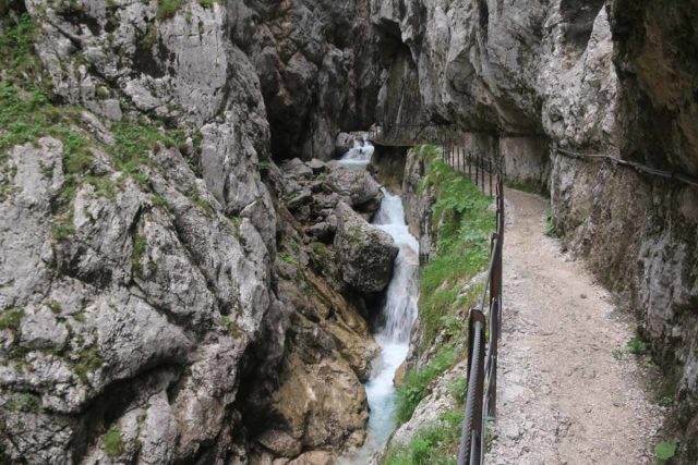 Hollentalklamm_110_06262018 - Context of the path following along the Höllentalklamm Gorge as waterfalls persisted on the Hammersbach below