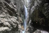 Hollentalklamm_219_06262018 - Broad view of the impressive waterfall on the Hammersbach within the Hoellentalklamm Gorge flanked by another tunnel on the right side