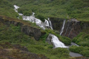 Urridafoss was a cascading waterfall flowing on a tributary of Jökulsá á Fjöllum amongst foliage in the Hólmatungur section right next to the cut in the chasm at Katlar.  To be honest, I wasn't...