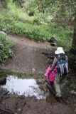Holy_Jim_Falls_066_04102016 - Julie and Tahia going over still yet another stream crossing which was fairly easy to cross during our April 2016 hike to Holy Jim Falls