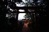 Hotel_Urashima_129_04112023 - Looking past a dark torii gate as I was making my way back to the main part of the Hotel Urashima