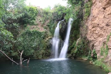 The Cascadas de Huesna (I've also seen it referred to as the Cascadas del Hueznar or more accurately Cascadas del Huéznar with the accent) was a series of modest-sized waterfalls near the small...