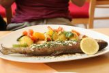 Imst_048_07202018 - We also got this trout dish, which was another clean lunch dish we enjoyed after our run at the Imst Alpine Roller Coaster