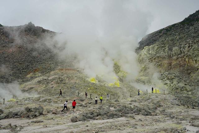 Iozan_011_07162023 - Also close by the Lake Mashuko was the Mt Iozan with its active fumaroles and vents spewing out sulphur rich steam and water giving the bleak landscape a bright yellow color