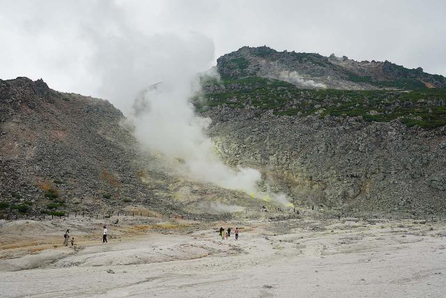 Iozan_047_07162023 - Southwest of Utoro is the geologically active Mt Iozan with its steaming fumaroles and vents rich in sulphur painting the landscape yellow in an otherwise bleak gray and white landscape