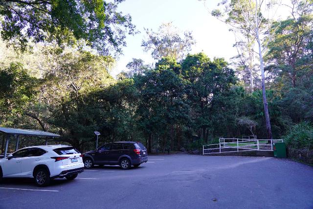 JC_Slaughter_Falls_001_07062022 - The car park for the JC Slaughter Falls Picnic Area at the end of its access road in the Mt Coot-tha Reserve