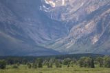 Jackson_Lake_058_08132017 - Zoomed in towards the bottom of Waterfall Canyon so we could see the context of the Wilderness and Columbine Falls with the flat plains and forest between Jackson Lake Lodge and the waterfalls on our August 2017 visit