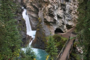 The Johnston Canyon Waterfalls are what I'm designating to be the many waterfalls found within Johnston Canyon itself.  Even though the signage here indicated that there were two...