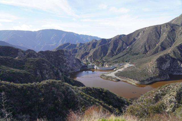 Josephine_Creek_Falls_244_01012022 - The reservoir level at the Big Tujunga Canyon Dam