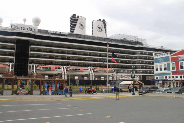 Cruises are essentially like full-service hotels at sea, and big ones like this one that's docked in Juneau, Alaska, seem like they're little cities by themselves!