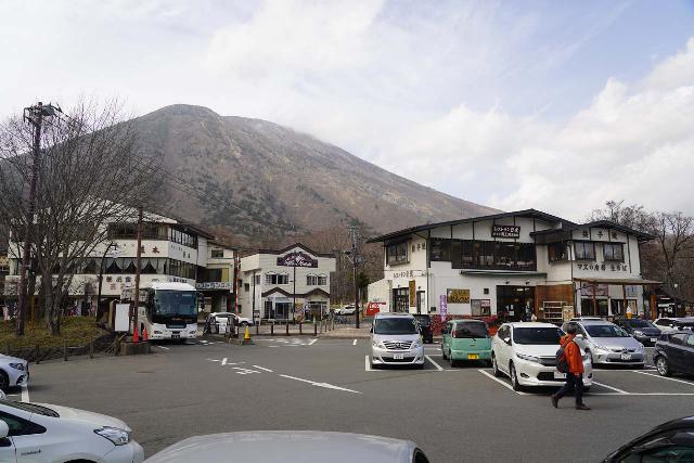 Kegon_002_04132023 - Mt Nantai backing the P2 car park at Chuzenji Onsen near the elevator to the bottom of Kegon Falls