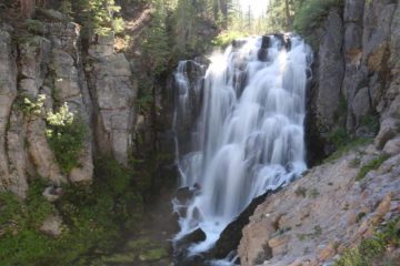 Kings Creek Falls was another one of Lassen Volcanic National Park's well-known waterfalls that was quite popular amongst park visitors.  Perhaps the signature feature about this falls was...