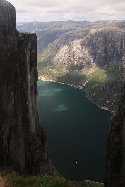 Kjerag_251_06222019 - This was the view of 'Kjeragfossen' from the plateau adjacent to Kjeragbolten. That white dot you see on the bottom of this photo is a base jumper!