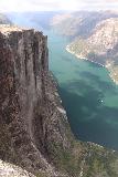 Kjerag_322_06222019 - Looking down at what I believe to be Kjeragfossen and the Lysefjorden from Nesatind