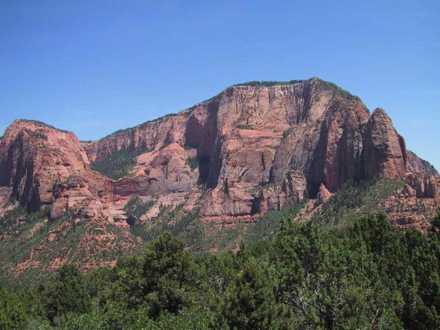 Kolob_Finger_Canyons_015_06172001 - Prior to reaching Cedar City on the I-15, there was also a well-signed turnoff for the Kolob Finger Canyons Section of Zion National Park, which featured sandstone cliff formations like this