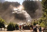 Krimml_Waterfall_047_07142018 - Context of people gathered around the base of the Krimml Waterfalls as we looked against the morning sun