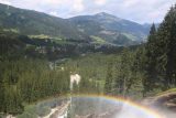 Krimml_Waterfall_275_07142018 - Looking down over a full arc rainbow from the descending hike along the Krimmler Waterfalls as I was headed back towards the entrance