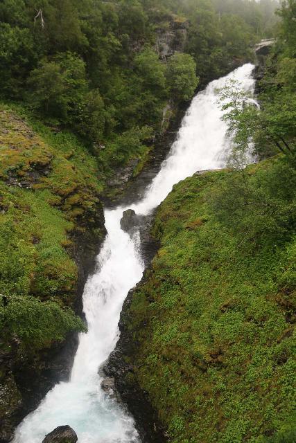 Kvanndalsfossen_052_07192019 - Kvanndalsfossen from as direct of a view as I could get from the dicey rock outcropping protruding onto the Geirangerelva