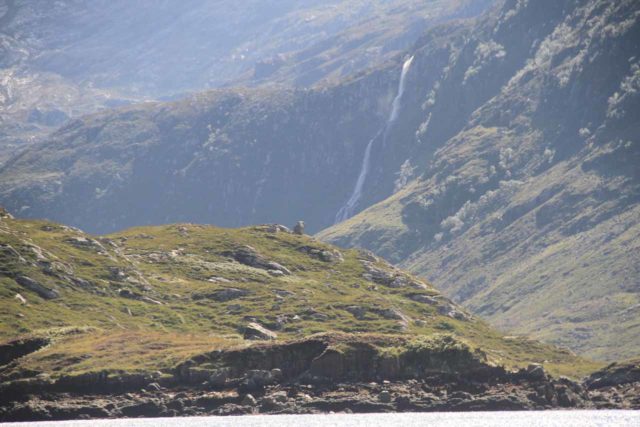 Kylesku_250_08252014 - Distant view of the Eas a' Chual Aluinn Waterfall at the end of Loch Beag