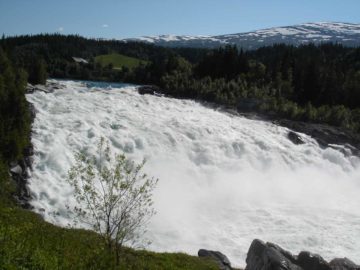 Laksforsen was probably the first substantial waterfall that we had seen in a while as we had made a brutally long drive from Trondheim (in Sør-Trøndelag County) north to Mo I Rana (in Nordland...