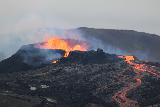 Langihryggur_telephoto_114_08192021 - Focused look at the splattering lava of the Fagradalsfjall Volcano erupting